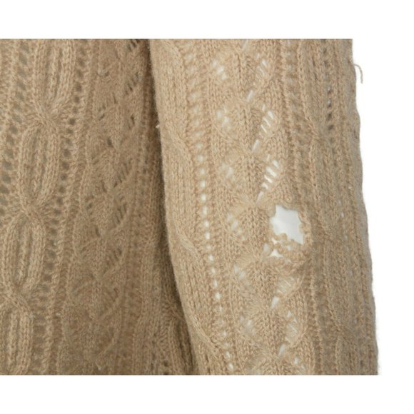 Calypso 100% Cashmere Long Cardigan Almond Brown Sweater Womens S/M (blemish)936 - Picture 8 of 8